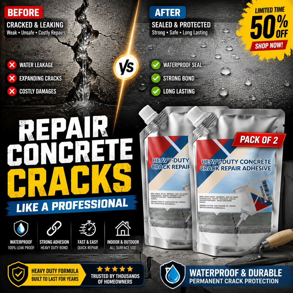 CRACK FILLER PRO - HEAVY-DUTY CONCRETE CRACK REPAIR ADHESIVE - PACK OF 2