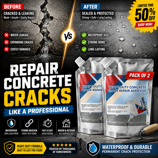 CRACK FILLER PRO - HEAVY-DUTY CONCRETE CRACK REPAIR ADHESIVE - PACK OF 2
